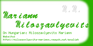 mariann miloszavlyevits business card